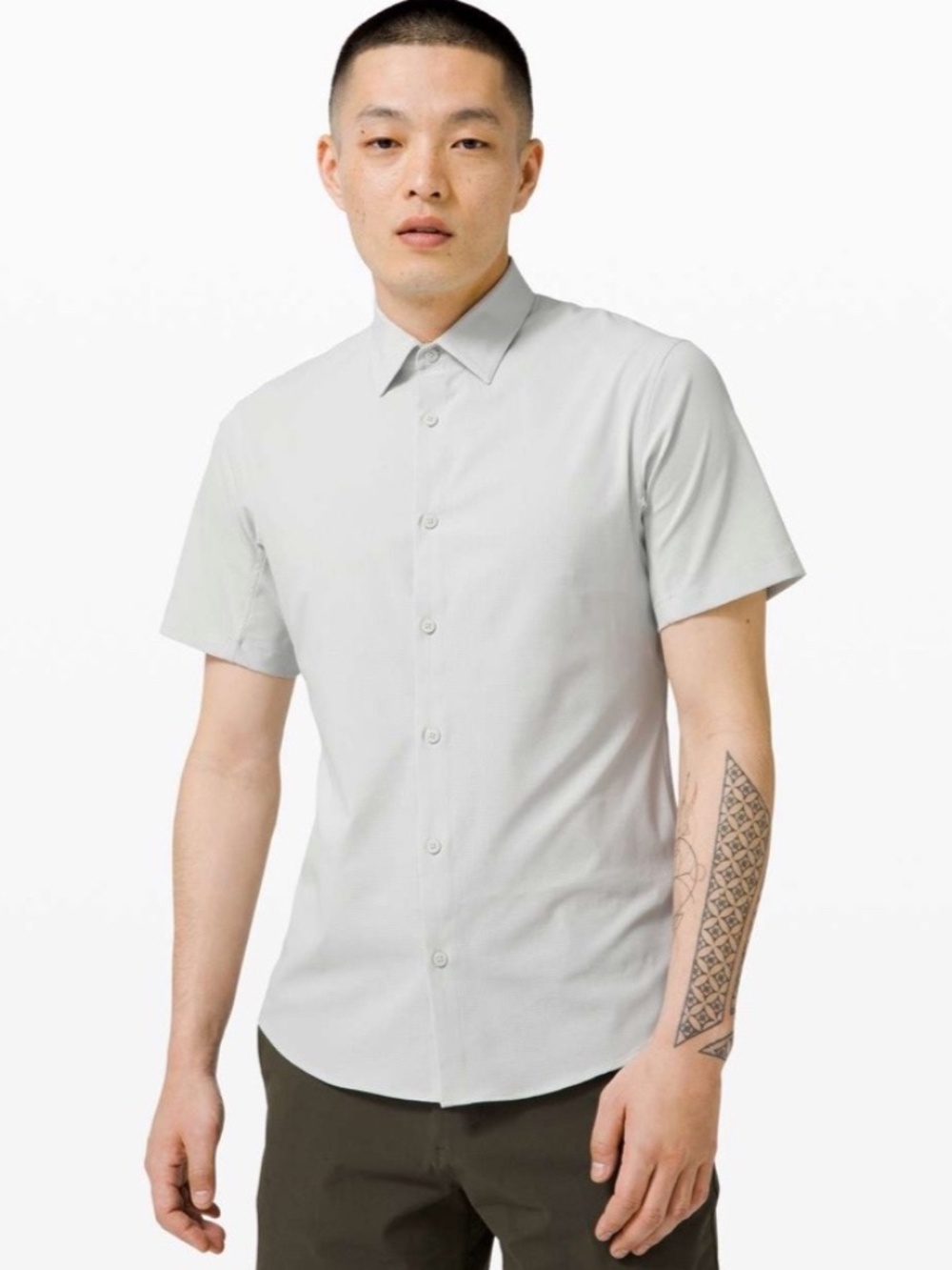 Lululemon Airing Easy Short Sleeve Buttondown In Vapor